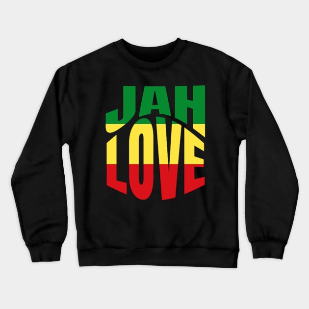 Jah Love Rasta Lion Reggae Rastafari Crewneck Sweatshirt by Merchweaver